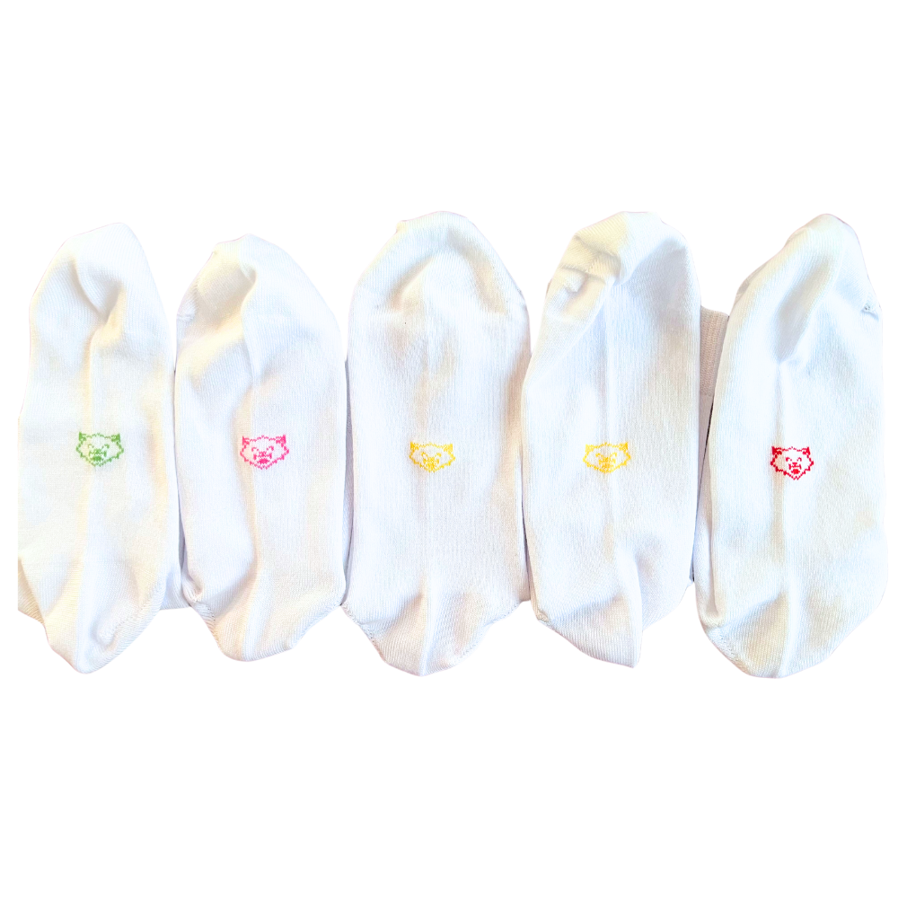 Ankle white bamboo socks with colour-coding